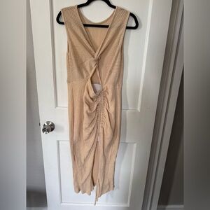 Cream/Tan textured beachy dress